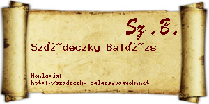 Szádeczky Balázs névjegykártya