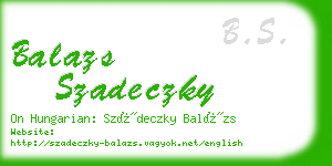 balazs szadeczky business card